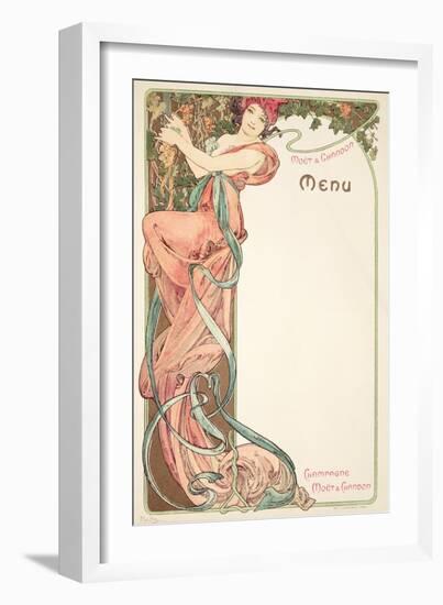 Moet and Chandon Menu, 1899-Alphonse Mucha-Framed Giclee Print