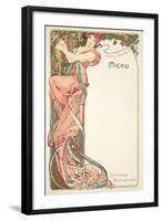 Moet and Chandon Menu, 1899-Alphonse Mucha-Framed Giclee Print