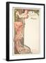 Moet and Chandon Menu, 1899-Alphonse Mucha-Framed Giclee Print