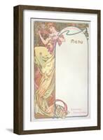 Moet and Chandon Menu, 1899-Alphonse Mucha-Framed Giclee Print