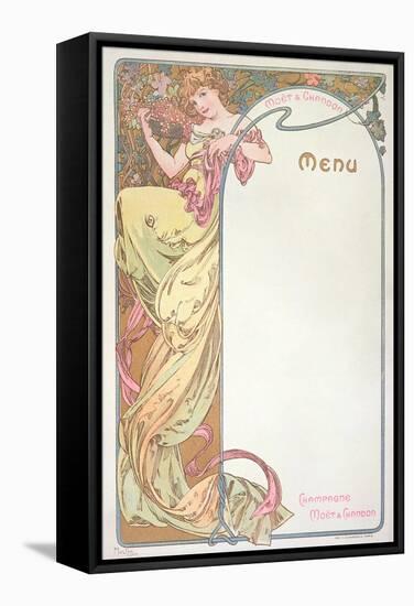 Moet and Chandon Menu, 1899-Alphonse Mucha-Framed Stretched Canvas