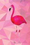 Pink Flamingo Bird Triangle Vector Poster-Moetz-Mounted Art Print