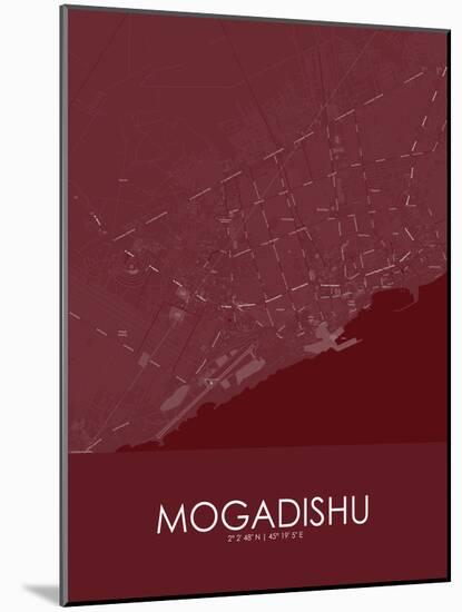 Mogadishu, Somalia Red Map-null-Mounted Poster