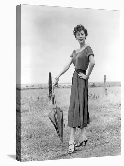 MOGAMBO, 1953 directed by JOHN FORD Ava Gardner (b/w photo)-null-Stretched Canvas