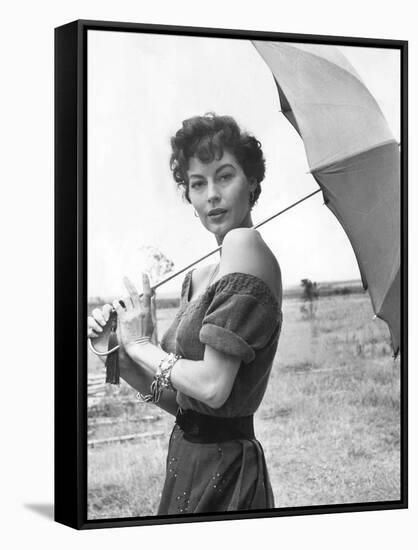 MOGAMBO, 1953 directed by JOHN FORD Ava Gardner (b/w photo)-null-Framed Stretched Canvas