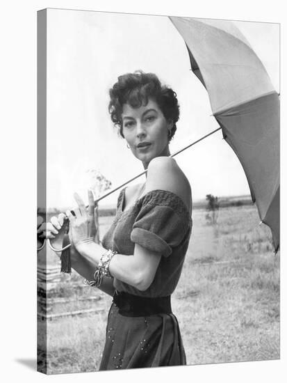 MOGAMBO, 1953 directed by JOHN FORD Ava Gardner (b/w photo)-null-Stretched Canvas