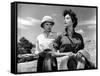 Mogambo by JohnFord with Grace Kelly and Ava Gardner, 1953 (b/w photo)-null-Framed Stretched Canvas