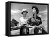 Mogambo by JohnFord with Grace Kelly and Ava Gardner, 1953 (b/w photo)-null-Framed Stretched Canvas