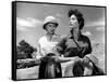 Mogambo by JohnFord with Grace Kelly and Ava Gardner, 1953 (b/w photo)-null-Framed Stretched Canvas