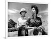 Mogambo by JohnFord with Grace Kelly and Ava Gardner, 1953 (b/w photo)-null-Framed Photo