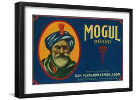 Mogul Lemon Label - San Fernando, CA-Lantern Press-Framed Art Print