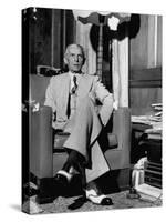 Mohammed Ali Jinnah, Pres. of India's Moslem League, Dressed in Western-Style Suit in his Study-Margaret Bourke-White-Stretched Canvas