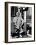 Mohammed Ali Jinnah, Pres. of India's Moslem League, Dressed in Western-Style Suit in his Study-Margaret Bourke-White-Framed Photographic Print