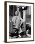 Mohammed Ali Jinnah, Pres. of India's Moslem League, Dressed in Western-Style Suit in his Study-Margaret Bourke-White-Framed Photographic Print