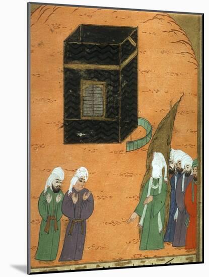 Mohammed (C.570-C.632) before the Kaaba in Mecca, from the 'siyer-I Nebi'-null-Mounted Giclee Print