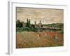 Mohnfeld Bei Vetheuil. Ca.1880-Claude Monet-Framed Giclee Print