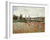 Mohnfeld bei Vetheuil. Ca.1880-Claude Monet-Framed Giclee Print