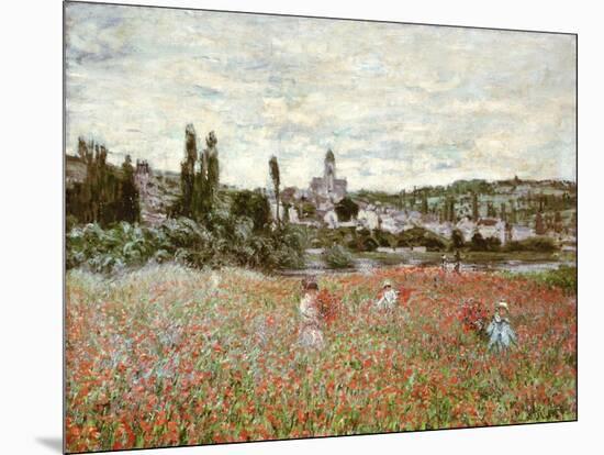 Mohnfeld bei Vetheuil. Ca.1880-Claude Monet-Mounted Giclee Print