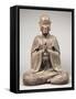 Moine assis, formant le sceau ésotérique du "Recueillement sur le sinciput du Buddha"-null-Framed Stretched Canvas