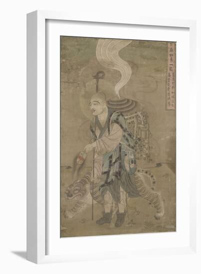 Moine pèlerin accompagné d'un tigre (Xuanzang)-null-Framed Giclee Print