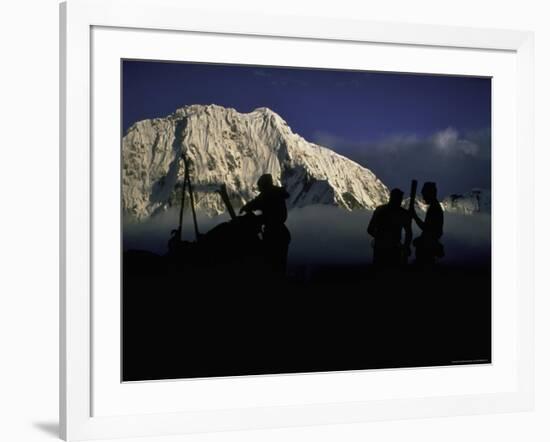 Mointaineering Shishapangma, Tibet-Michael Brown-Framed Photographic Print