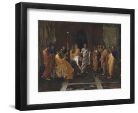 Moïse changeant en serpent la Verge d'Aaron-Nicolas Poussin-Framed Giclee Print