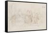 Moïse sauvé des eaux-Charles Le Brun-Framed Stretched Canvas