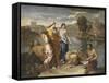 Moïse sauvé des eaux-Nicolas Poussin-Framed Stretched Canvas