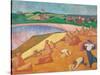 Moisson Au Bord De La Mer (Harvest by the Sea)-Emile Bernard-Stretched Canvas