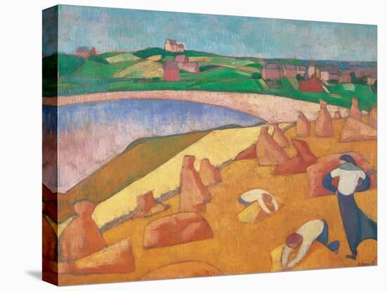 Moisson Au Bord De La Mer (Harvest by the Sea)-Emile Bernard-Stretched Canvas