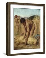 Moissonneurs dans la campagne romaine-Jules Elie Delaunay-Framed Giclee Print