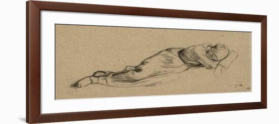 Moissonneuse endormie, ?ndue de droite ?auche-Jean-François Millet-Framed Giclee Print