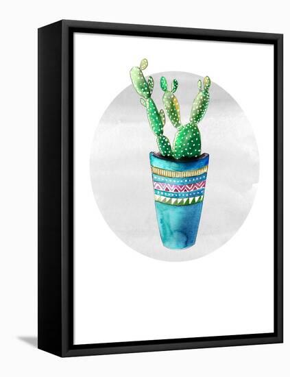 Mojave Cactus 3-Crystal Smith-Framed Stretched Canvas