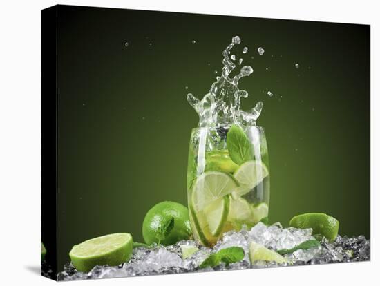 Mojito Cocktail With Splash And Ice-Jag_cz-Stretched Canvas