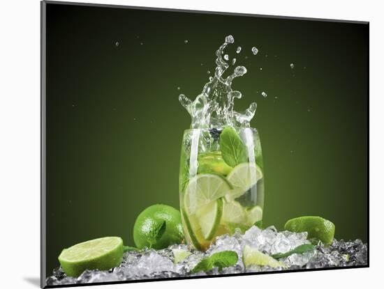 Mojito Cocktail With Splash And Ice-Jag_cz-Mounted Photographic Print