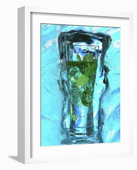 Mojito with Fresh Mint Surrounded by Ice-Michael Meisen-Framed Photographic Print