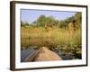 Mokoro through Reeds and Papyrus, Okavango Delta, Botswana-Pete Oxford-Framed Photographic Print