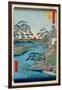 Mokuboji Temple And Vegetable Fields on Uchigawa Inlet (One Hundred Famous Views of Edo)-null-Framed Giclee Print