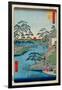 Mokuboji Temple And Vegetable Fields on Uchigawa Inlet (One Hundred Famous Views of Edo)-null-Framed Giclee Print