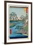 Mokuboji Temple And Vegetable Fields on Uchigawa Inlet (One Hundred Famous Views of Edo)-null-Framed Giclee Print