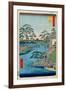 Mokuboji Temple And Vegetable Fields on Uchigawa Inlet (One Hundred Famous Views of Edo)-null-Framed Giclee Print