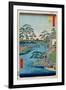 Mokuboji Temple And Vegetable Fields on Uchigawa Inlet (One Hundred Famous Views of Edo)-null-Framed Giclee Print