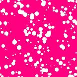 Magenta Abstract Background with Seamless Random White Circles, Dots, Film Grain, Noise, Dotwork, G-molaruso-Art Print