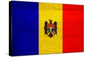 Moldova Flag Design with Wood Patterning - Flags of the World Series-Philippe Hugonnard-Stretched Canvas