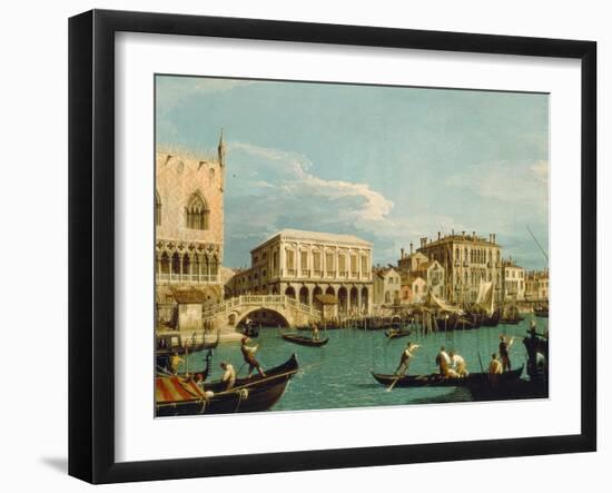 Mole Und Riva Degli Schiavoni as Seen from Bacino Di S.Marco-Canaletto-Framed Premium Giclee Print