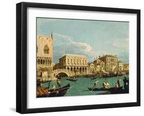 Mole Und Riva Degli Schiavoni as Seen from Bacino Di S.Marco-Canaletto-Framed Premium Giclee Print