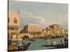 Mole und Riva degli Schiavoni as seen from Bacino di S.Marco-Canaletto (Giovanni Antonio Canal)-Stretched Canvas