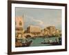 Mole und Riva degli Schiavoni as seen from Bacino di S.Marco-Canaletto (Giovanni Antonio Canal)-Framed Giclee Print