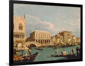 Mole und Riva degli Schiavoni as seen from Bacino di S.Marco-Canaletto (Giovanni Antonio Canal)-Framed Giclee Print