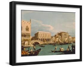 Mole und Riva degli Schiavoni as seen from Bacino di S.Marco-Canaletto (Giovanni Antonio Canal)-Framed Giclee Print